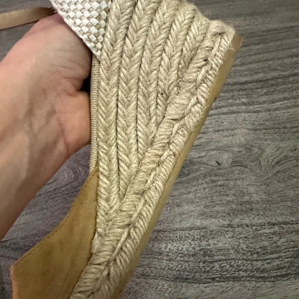 Kanna Brown and‎ Cream Espadrille Wedges